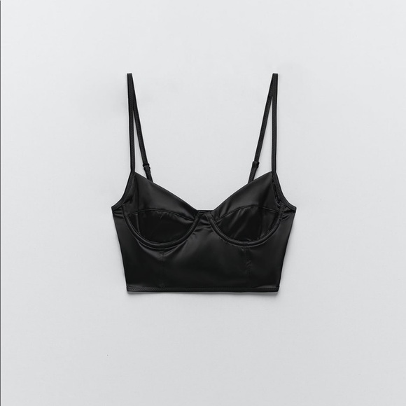 Zara Tops - Zara black satin crop top
